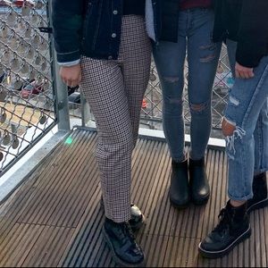 Topshop plaid trousers straight leg
